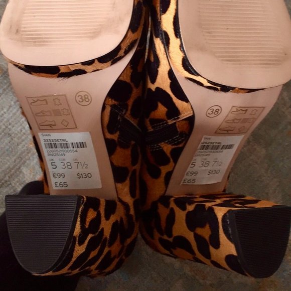 Topshop Sian Leopard Print Boots 7.5 - Picture 4 of 6